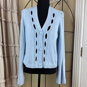 Cyrus Light Blue Button-Up Cardigan Sweater Size M NWT